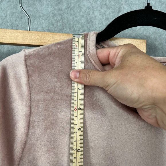 Juicy Couture Velour Sleep Wide Pant Set Size M Light Pink Rhinestone Spellout - Picture 12 of 15